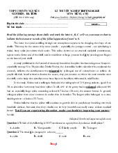 Đề Thi Thử Tốt Nghiệp 2025 Tiếng Anh Chuyên Nguyễn Văn Trỗi Giải Chi Tiết