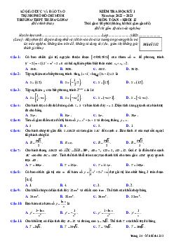 Đề học kỳ 1 Toán 12 năm 2022 – 2023 trường THPT Thăng Long – TP HCM