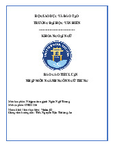 Tiểu luận môn Nhập môn ngành Ngôn ngữ Trung Quốc - Trường Đại học Văn Hiến.