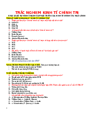 Trắc nghiệm cuối kỳ môn Kinh tế chính trị | Đại Học Hà Nội