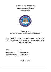 Các yếu tố ảnh hưởng đến định hướng việc làm sau tốt nghiệp của sinh viên | Bài thảo luận phương pháp nghiên cứu khoa học