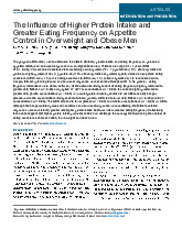 Case Study: Impact of Protein & Eating Frequency on Appetite in Obese Men | Môn Microbiology - Trường Đại học Quốc tế, Đại học Quốc gia Thành phố Hồ Chí Minh