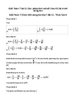 Giải Toán lớp 7 bài 2: Các phép tính với số hữu tỉ  | Chân trời sáng tạo