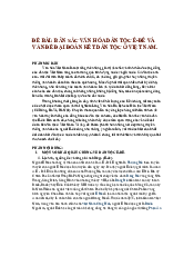Đề Bài: Bản Sắc Văn Hóa Dân Tộc Ê-Đê Và Vấn Đề Đại Đoàn Kết Dân Tộc Ở Việt Nam | CNXHKH