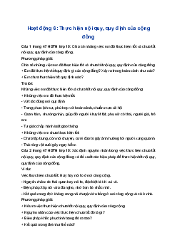 Giải Hoạt động trải nghiệm 10 Cánh diều: Hoạt động 6 chủ đề 5