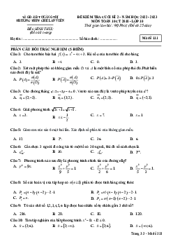 Đề cuối kì 2 Toán 10 năm 2022 – 2023 trường THPT Chế Lan Viên – Quảng Trị