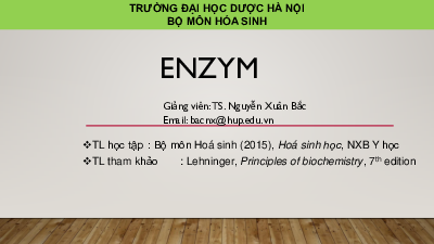 Enzym - Bài giảng PowerPoin môn Hóa sinh | Trường Đại học Dược Hà Nội