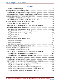 Bài tập trắc nghiệm khối đa diện, mặt nón, mặt trụ và mặt cầu – Trần Đình Cư Toán 12