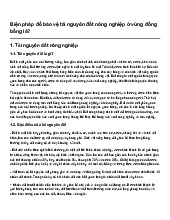 Biện pháp để bảo vệ tài nguyên đất nông nghiệp ở vùng đồng bằng là? | PDF