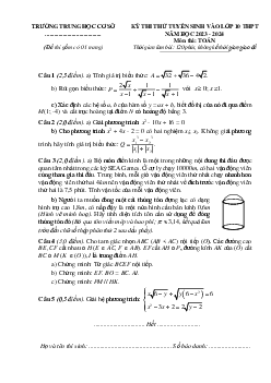 Đề thi thử Toán vào lớp 10 năm 2023 – 2024 trường THCS Phúc Thọ – Nghệ An