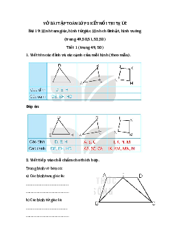 Giải VBT môn Toán 3 - Bài 20: Thực hành vẽ góc vuông, vẽ đường tròn, hình vuông, hình chữ nhật và vẽ trang trí  | Kết nối tri thức