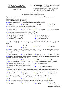 Đề thi cuối học kỳ 2 Toán 10 năm 2023 – 2024 trường THPT Thiệu Hóa – Thanh Hóa