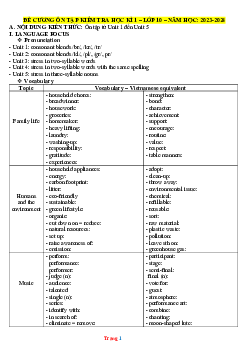Đề cương ôn tập học kỳ 1 Tiếng Anh 10 global success 2023-2024