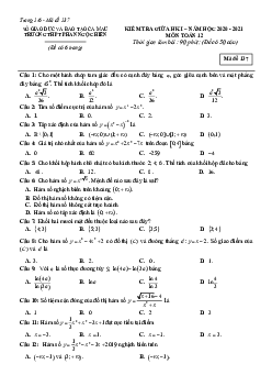 Đề thi giữa HK1 Toán 12 năm 2020 – 2021 trường THPT Phan Ngọc Hiển – Cà Mau