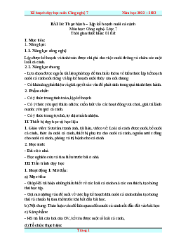 Giáo án Công nghệ 7 Bài 16: Thực Hành Nuôi Cá Cảnh sách Kết nối tri thức