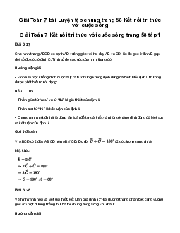 Giải Toán 7 Luyện tập chung trang 58 | Kết nối tri thức