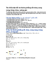 Tìm điều kiện để hai đường thẳng cắt nhau, song song, trùng nhau, vuông góc - toán 9