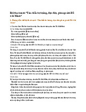 Bài thu hoạch “Tìm hiểu tư tưởng, đạo đức, phong cách Hồ Chí Minh”