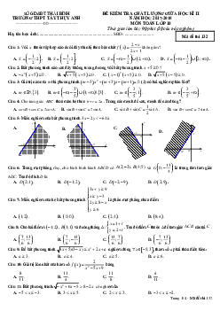 Đề kiểm tra chất lượng giữa HK2 Toán 10 trường Tây Thụy Anh – Thái Bình