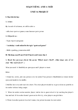 Tiếng Anh lớp 6 Unit 8 Project