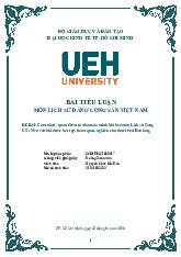 Bài tiểu luận môn lịch sử đảng cộng sản Việt Nam - Cảm nhận thực tế | Lịch sử đảng | Trường Đại học Kinh tế Thành phố Hồ Chí Minh