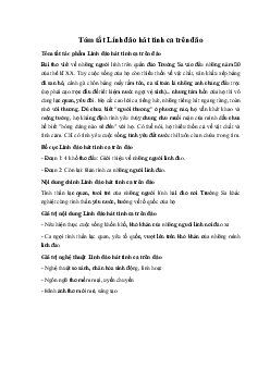 Tóm tắt Lính đảo hát tình ca trên đảo Ngữ Văn 10 Cánh Diều