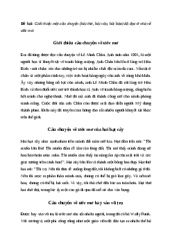 Giới thiệu một câu chuyện đã đọc ở nhà về ước mơ (3 mẫu)| Văn mẫu Tiếng việt 10| Cánh diều