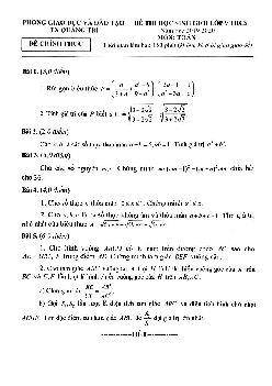 Đề thi học sinh giỏi Toán 9 năm 2019 – 2020 phòng GD&ĐT Thị xã Quảng Trị