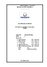Bài tiểu luận cuối kỳ học phần Kỹ năng giao tiếp và làm việc nhóm | Trường Đại học Phenikaa