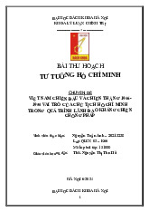 Bài Thu Hoạch Vai Trò Hồ Chí Minh Trong Kháng Chiến 1946-1954 | Môn Tư tưởng Hồ Chí Minh - Đại học Bách Khoa Hà Nội