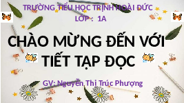 Giáo án điện tử Tiếng việt 1 bài 1 Chân trời sáng tạo : Chuyện xảy ra trên trường