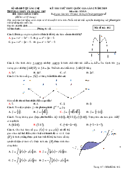 Đề thi thử THPTQG 2019 môn Toán lần 2 trường THPT Thị xã Quảng Trị