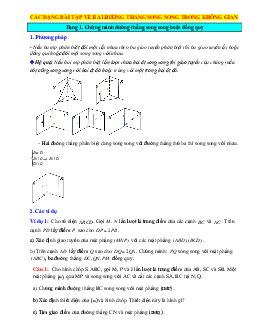 Các dạng bài tập về hai đường thẳng song song trong không gian