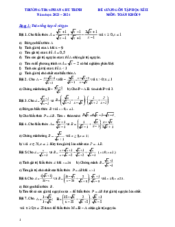 Đề cương học kì 2 Toán 9 năm 2023 – 2024 trường THCS Phan Chu Trinh – Hà Nội