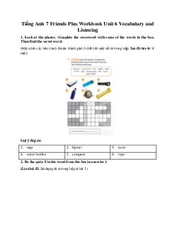 Tiếng Anh 7 Friends Plus Workbook Unit 6 Vocabulary and Listening