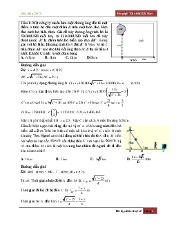 Giải chi tiết 214 bài toán trắc nghiệm ứng dụng thực tiễn – Trần Thông