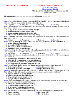 Đề thi giữa HK2 Lịch Sử 12 năm 2021-2022 có đáp án (Đề 4)