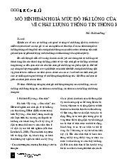 Nghiên cứu Mô Hình Đánh Giá Mức Độ Hài Lòng Khách Hàng | Thống kê trong kinh tế và kinh doanh | Trường Đại học Kinh tế Quốc dân