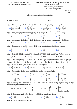 Đề khảo sát ôn thi THPT Quốc gia Toán 11 trường THPT Nguyễn Viết Xuân – Vĩnh Phúc lần 1
