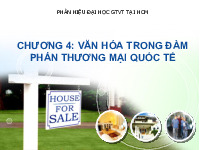 Chương 4: văn hóa trong đàm phán thương mại quốc tế môn Đàm phán trong kinh doanh | Trường Đại học Khoa học tự nhiên, Đại học Quốc gia Hà Nội