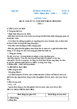 Giáo án Khoa học lớp 4 Tuần 21 | Chân trời sáng tạo