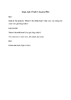 Giải Tiếng Anh lớp 3 Unit 3: Lesson Five | Family and Friends