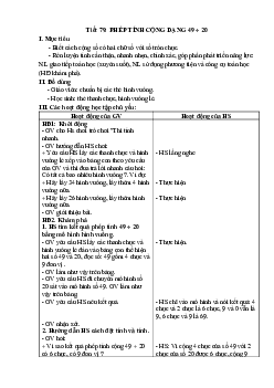 Giáo án Toán 1 - Tuần 27 | sách Cùng học để phát triển năng lực