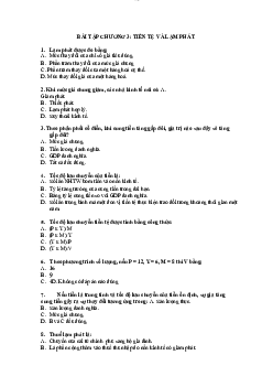 Trắc nghiệm chương 3 : Tiền tệ và lạm phát