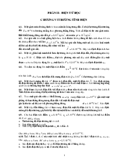 Bài tập Trường tĩnh điện | Vật lý Kỹ thuật 1 | Đại học Xây Dựng Hà Nội