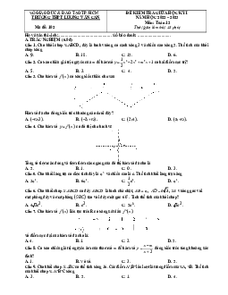 Đề thi giữa HKI Toán 12 năm 2022 – 2023 trường THPT Lương Văn Can – TP HCM