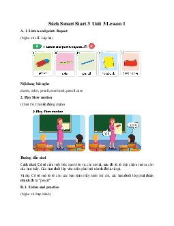 Sách Smart Start 3 Unit 3 School  Lesson 1