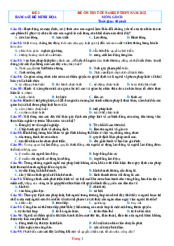 Đề ôn thi THPT QG 2022 môn GDCD phát triển từ đề minh họa (có đáp án)-Đề 3