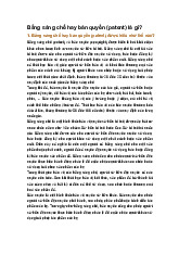 Bằng sáng chế hay bản quyền (patent) là gì?