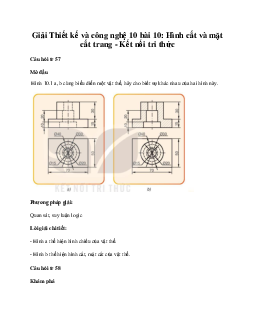 Thiết kế và công nghệ 10 bài 10: Hình cắt và mặt cắt trang KNTT
